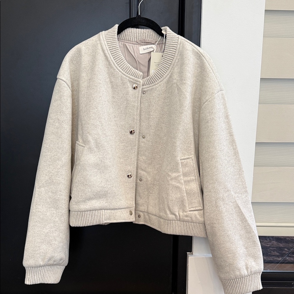 Bohme Thick and lined Bomber jacket in Oatmeal